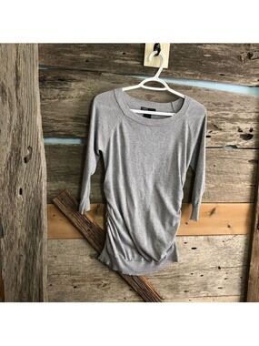 STREETWEAR Society Size Large Silver/Grey Scoop Neck, Side Gather Sweater